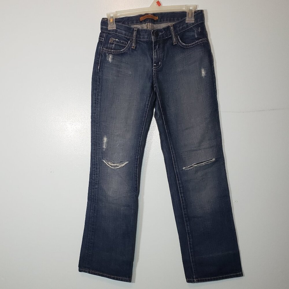 Arden B. Size 1 Women's Jeans Straight Leg Retro Faded Dark Destroy